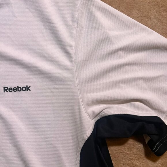Reebok Men Large Play Dry White Black Golf‎ Short Sleeve 3 Button Polo Shirt (W) - Picture 4 of 8